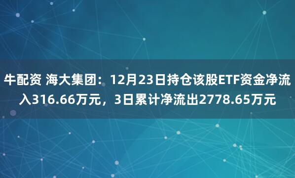 牛配资 海大集团：12月23日持仓该股ETF资金净流入316.66万元，3日累计净流出2778.65万元