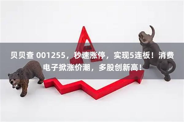 贝贝查 001255，秒速涨停，实现5连板！消费电子掀涨价潮，多股创新高！