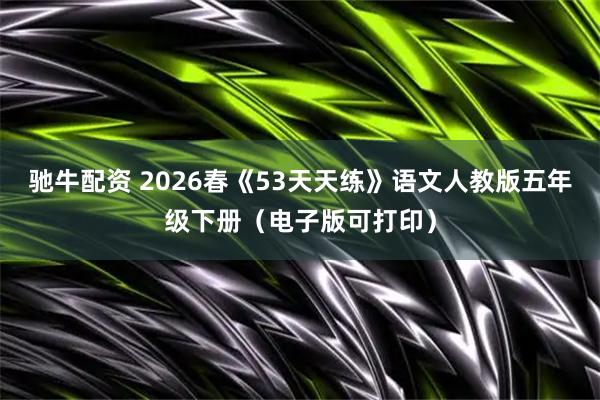 驰牛配资 2026春《53天天练》语文人教版五年级下册（电子版可打印）